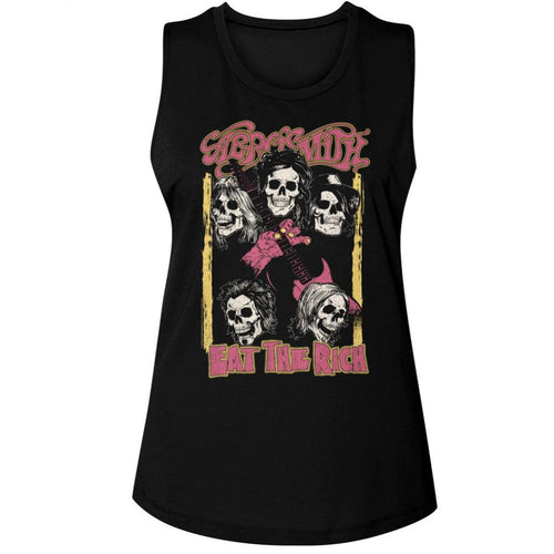 Aerosmith Skulls Recolor Ladies Muscle Tank T-Shirt