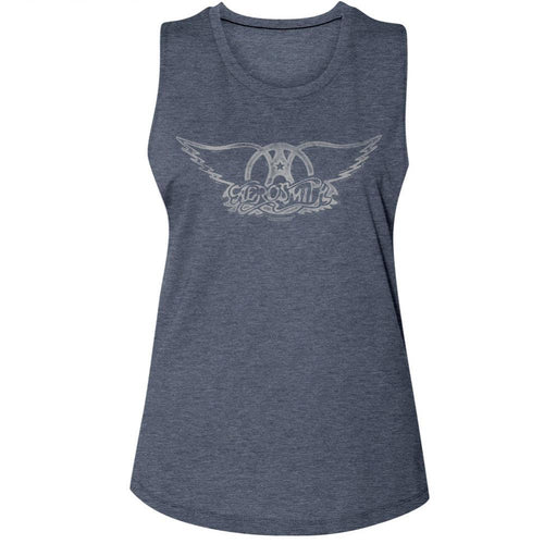 Aerosmith Wings Logo Light Ladies Muscle Tank T-Shirt