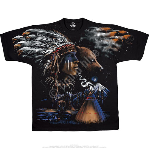 American West Indian Bear Black T-Shirt