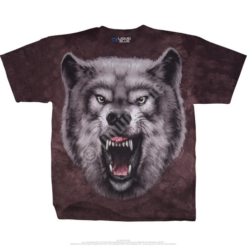 American Wildlife Roaring Wolf Tie-Dye T-Shirt