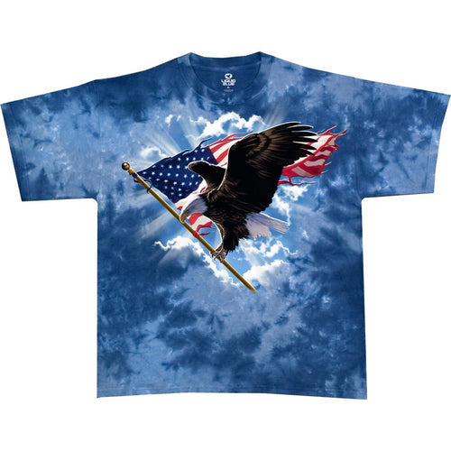 Americana Patriotic Flying Eagle Tie-Dye T-Shirt