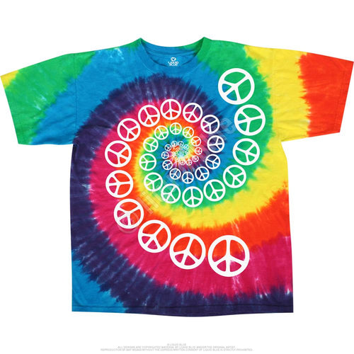 Americana Rainbow Spiral Peace Tie-Dye T-Shirt