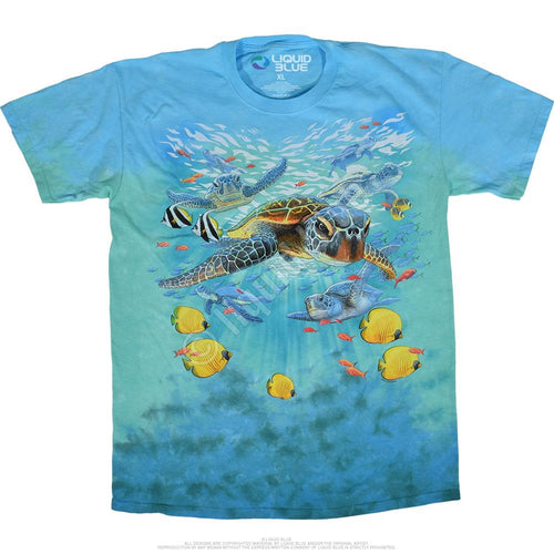 Aquatic Sea Turtles Tie-Dye T-Shirt