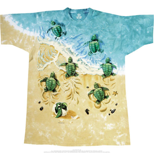 Aquatic Turtle Beach Tie-Dye T-Shirt