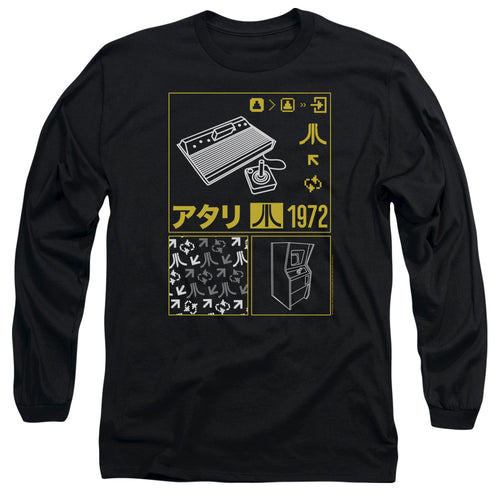 Atari Kanji Squares Men's 18/1 Cotton Long-Sleeve T-Shirt
