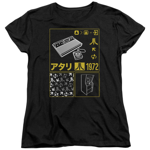 Atari Kanji Squares Women's 18/1 Cotton Short-Sleeve T-Shirt
