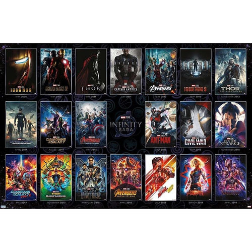 Avengers Infinity Saga  One Sheets Poster - 34 in x 22 in Posters & Prints