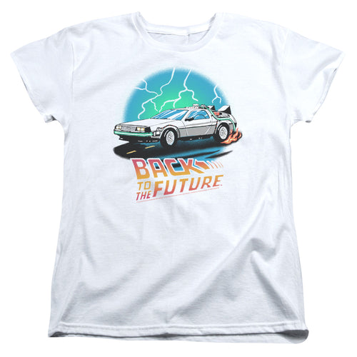 Back To The Future Bttf Airbrush Women's 18/1 Cotton Short-Sleeve T-Shirt