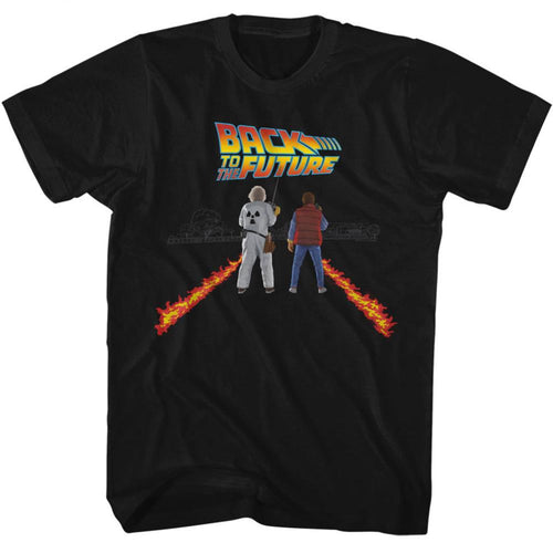 Back To The Future Fire Streaks Adult Short-Sleeve T-Shirt