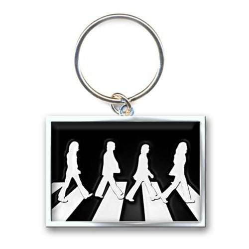 Beatles Abbey Road Crossing Black And White Metal Keychain