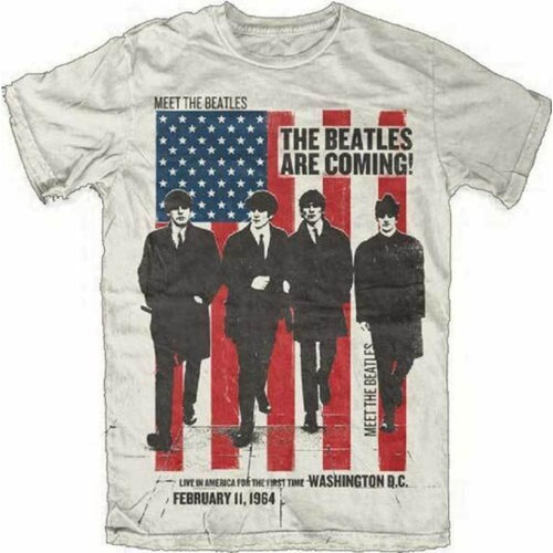Beatles - Beatles Are Coming Live In America Sand Short-Sleeve T-Shirt