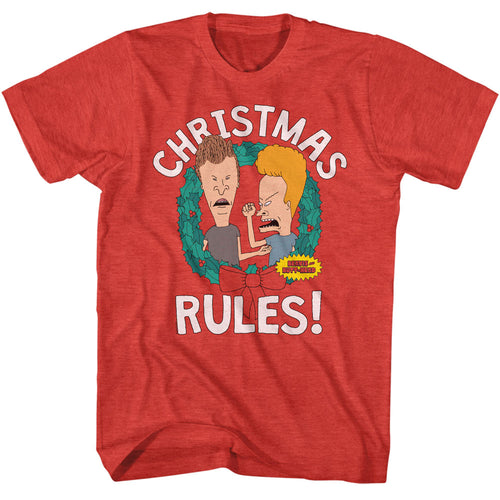 Beavis And Butthead Christmas Rules Adult Short-Sleeve T-Shirt
