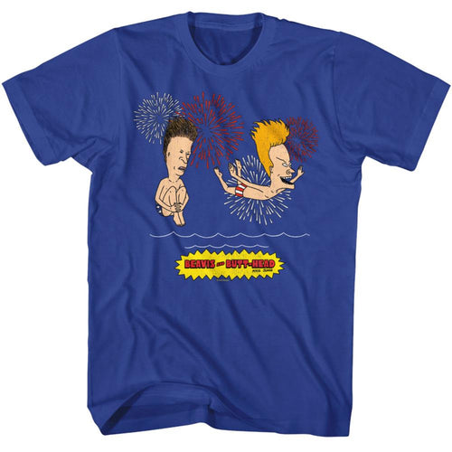 Beavis And Butthead Firework Swim Adult Short-Sleeve T-Shirt