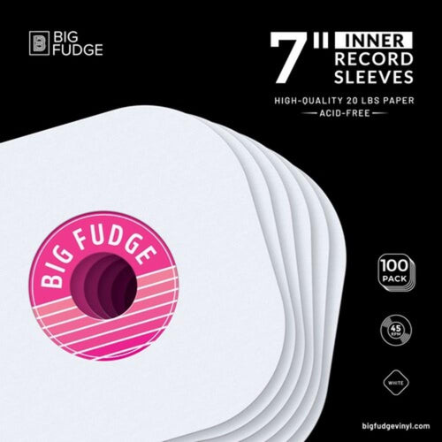 Big Fudge BFIS7X100US 7-in Round Corner Inner Sleeve 100 Pack White