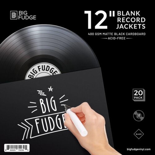 Big Fudge BFRJ-B-12X20US 12-in Blank Jackets 20 Pack Black