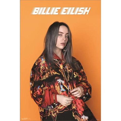Billie Eilish  Orange Poster - 22 In x 34 In Posters & Prints