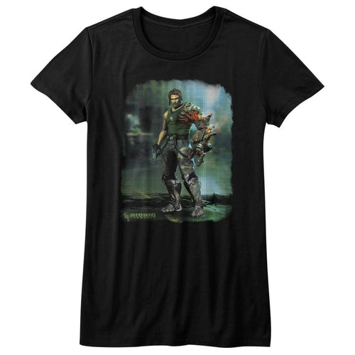 Bionic Commando Damaged Road Juniors Short-Sleeve T-Shirt