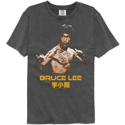 Bruce Lee Ready Stance Adult Short-Sleeve Washed Black T-Shirt