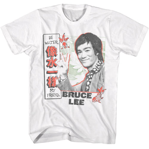 Bruce Lee Be Water Pond Scene Adult Short-Sleeve T-Shirt