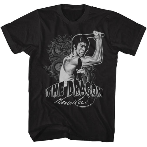 Bruce Lee Dragon And Nunchucks Adult Short-Sleeve T-Shirt