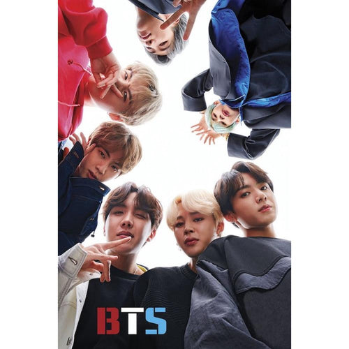 BTS Bangtan Boys Red, White & Blue Poster - 24 In x 36 In Posters & Prints