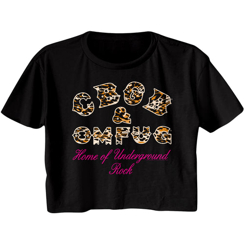 CBGB Special Order Leopard Logo Ladies Short Sleeve Festical Cali Crop