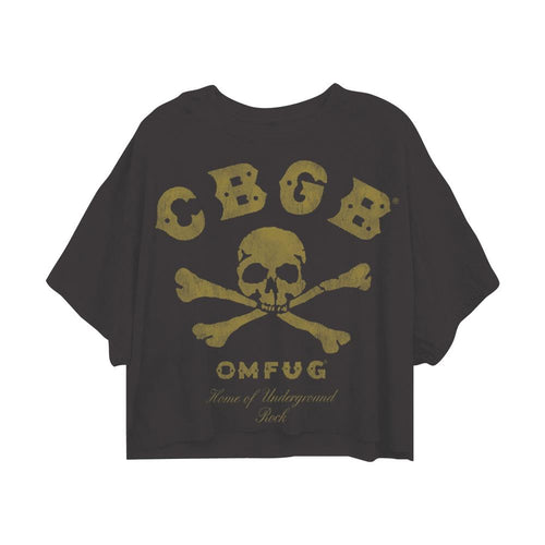 CBGB Skull Patch Oversize Crop Tee