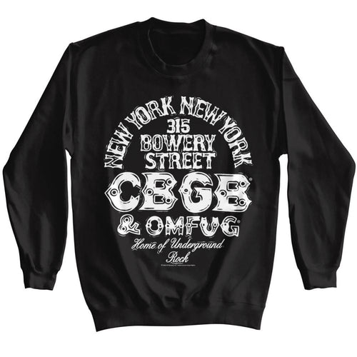 CBGB Logo And Address Adult Long-Sleeve Sweatshirt