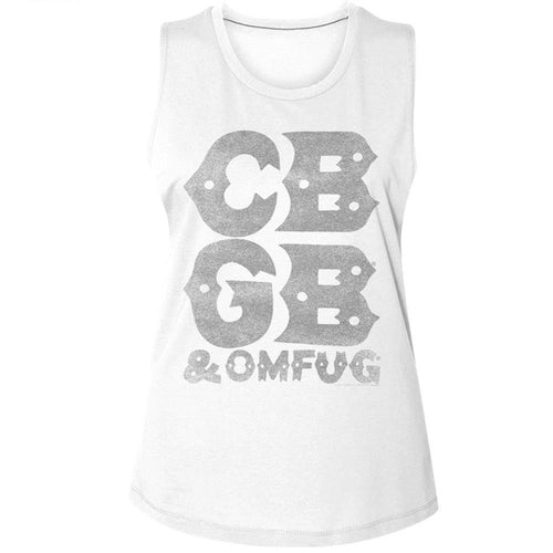 CBGB Special Order Stacked Logo Ladies Muscle Tank