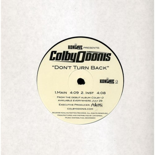 Colby O'Donis - Don't Turn Back (X2) - 12-inch Vinyl