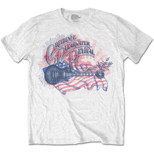 Creedence Clearwater Revival Guitar & Flag Unisex T-Shirt