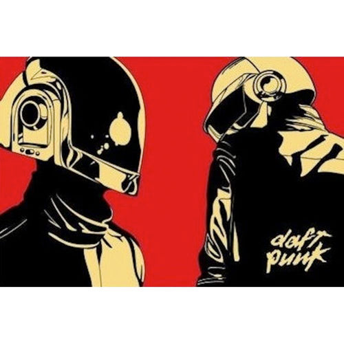 Daft Punk Red Poster - 36 In x 24 In Posters & Prints