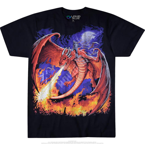 Dark Fantasy Dragon Fire Black T-Shirt