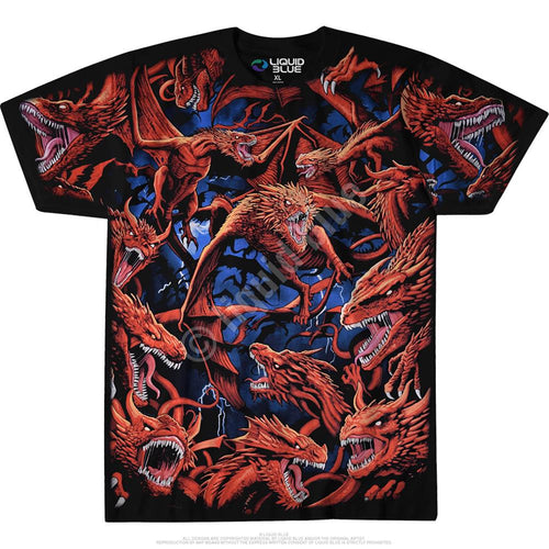 Dark Fantasy Dragon Storm Black T-Shirt