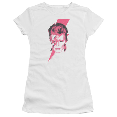 David Bowie Special Order Aladdin Sane Junior's 30/1 100% Cotton Cap-Sleeve Sheer T-Shirt