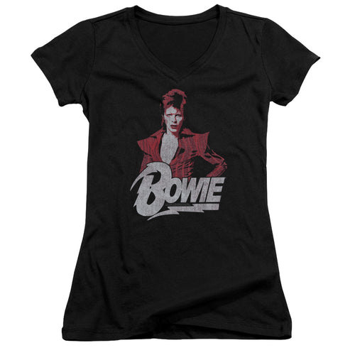 David Bowie Special Order Diamond David Junior's 30/1 100% Cotton Cap-Sleeve Sheer V-Neck T-Shirt