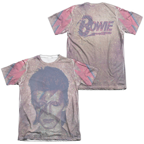 David Bowie Special Order Glam (Front/Back Print) Men's Regular Fit 65% Poly 35% Cotton Short-Sleeve T-Shirt