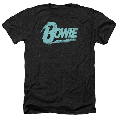 David Bowie Logo Men's 30/1 Heather 60% Cotton 40% Poly Short-Sleeve T-Shirt