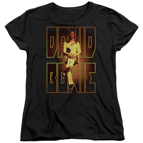 David Bowie Perched Women's 18/1 100% Cotton Short-Sleeve T-Shirt