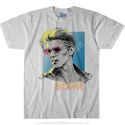 David Bowie Sketch Heather Grey Poly-Cotton T-Shirt