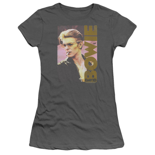 David Bowie Special Order Smokin Junior's 30/1 100% Cotton Cap-Sleeve Sheer T-Shirt