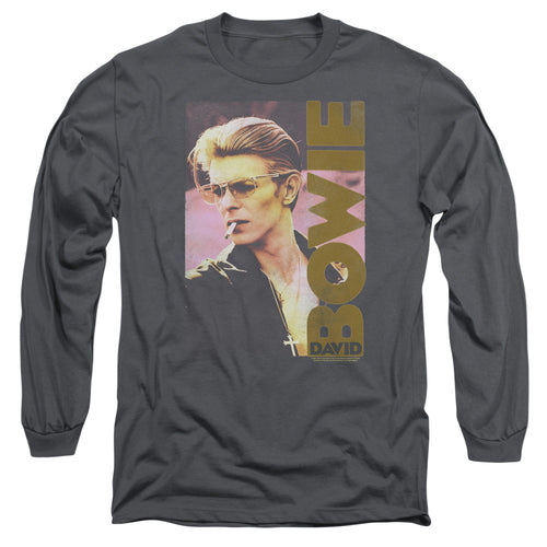 David Bowie Special Order Smokin Men's 18/1 Long Sleeve 100% Cotton T-Shirt
