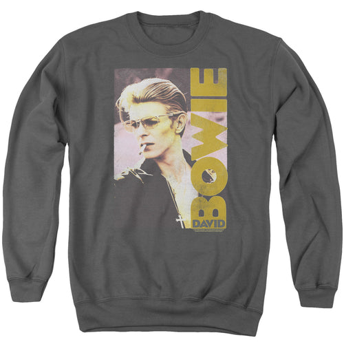 David Bowie Special Order Smokin Men's Crewneck 50% Cotton 50% Poly Long-Sleeve Sweatshirt