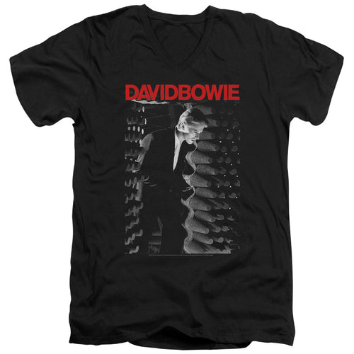 David Bowie Special Order Station To Station Men's 30/1 100% Cotton Slim Fit V-Neck T-Shirt
