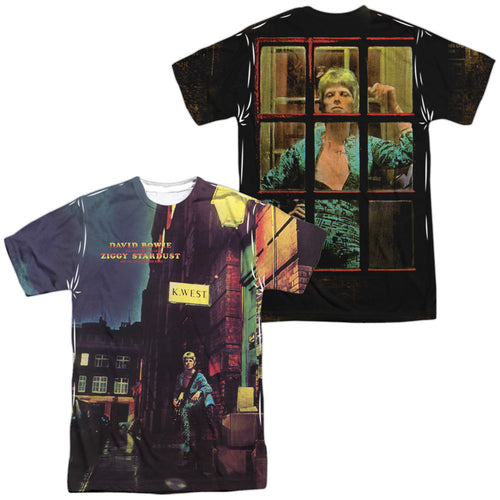 David Bowie Ziggy Star Dust (Front/Back Print) Men's Regular Fit 100% Polyester Short-Sleeve T-Shirt