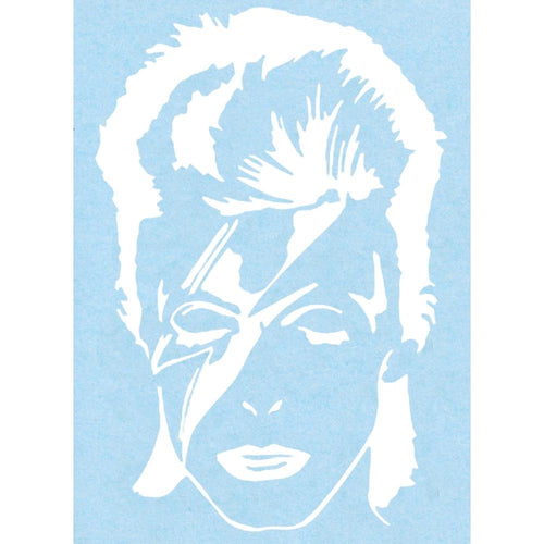 David Bowie Ziggy Stardust Rub-On Sticker - White