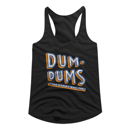 Dum Dums Special Order Stacked Dum Ladies Slimfit Racerback Tank T-Shirt