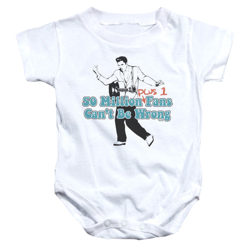 Elvis Presley 50 Million Fans Plus 1 Infant's 100% Cotton Short-Sleeve Snapsuit