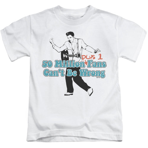 Elvis Presley 50 Million Fans Plus 1 Juvenile 18/1 100% Cotton Short-Sleeve T-Shirt