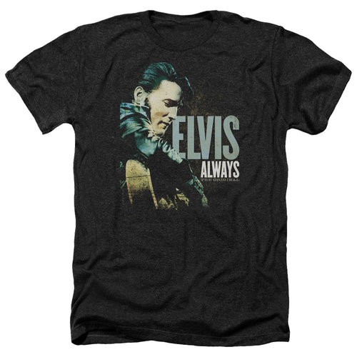 Elvis Presley Always The Original Men's 30/1 Heather 60% Cotton 40% Poly Short-Sleeve T-Shirt